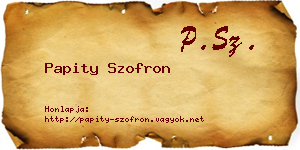 Papity Szofron névjegykártya
